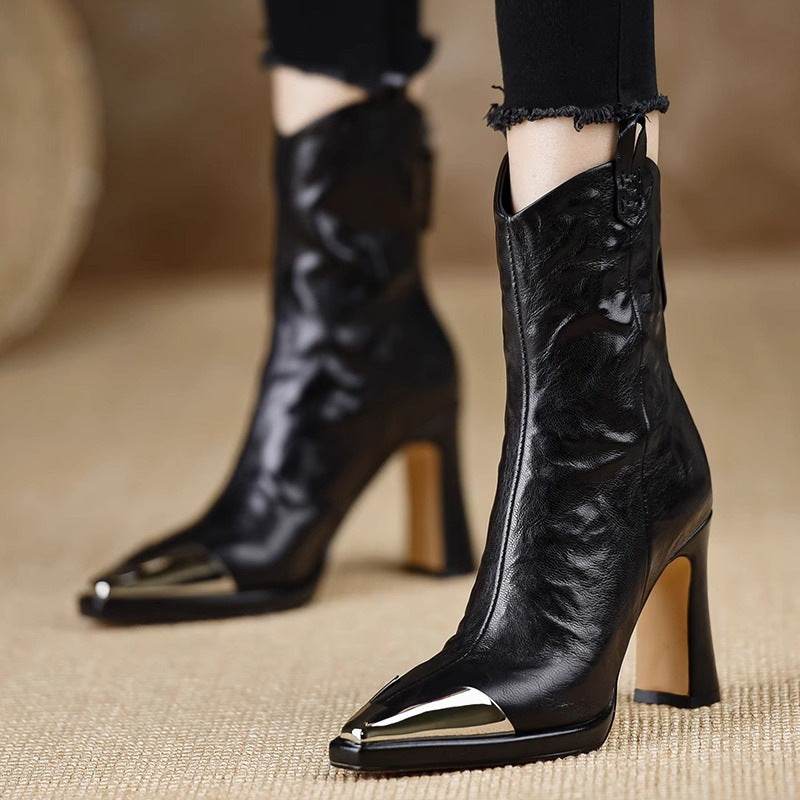 Women's Plus Size Retro Mid-Calf Boots - Pointed Toe & Chic High Heels
