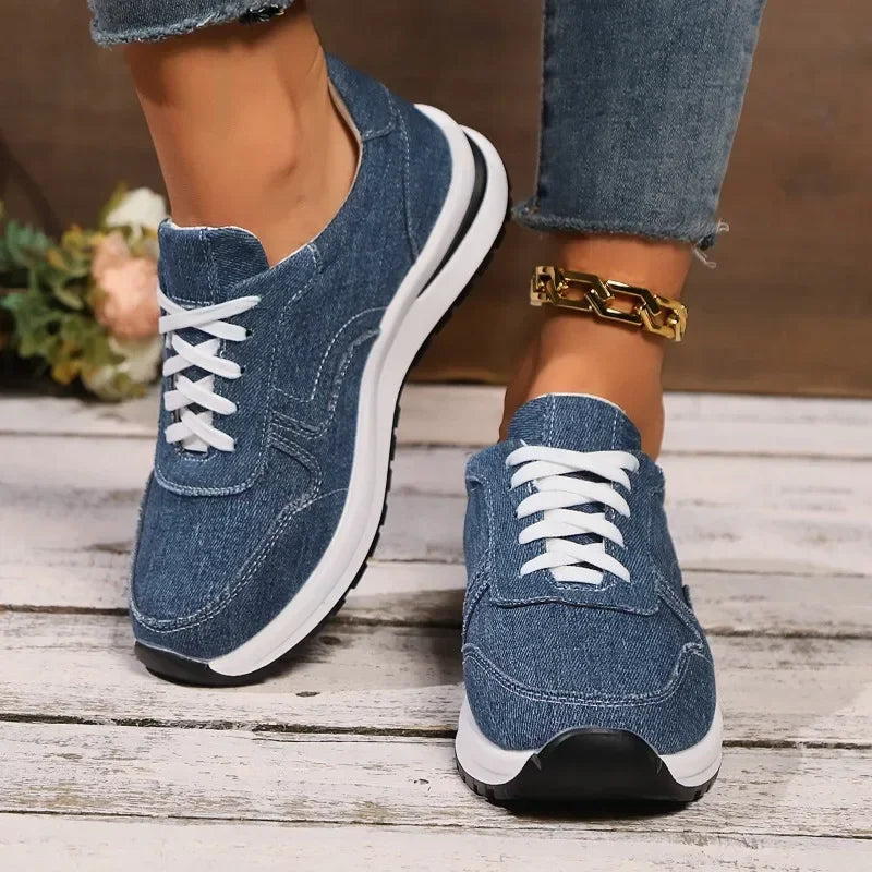 Everyday Queen Women’s Canvas Sneakers — Solid Color Lace-Up Flats, Casual Vulcanized Plus Size Shoes