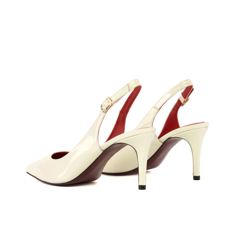 Women's Bologna Pointed Toe Slingback Leather Heels Wide Plus Size 5280