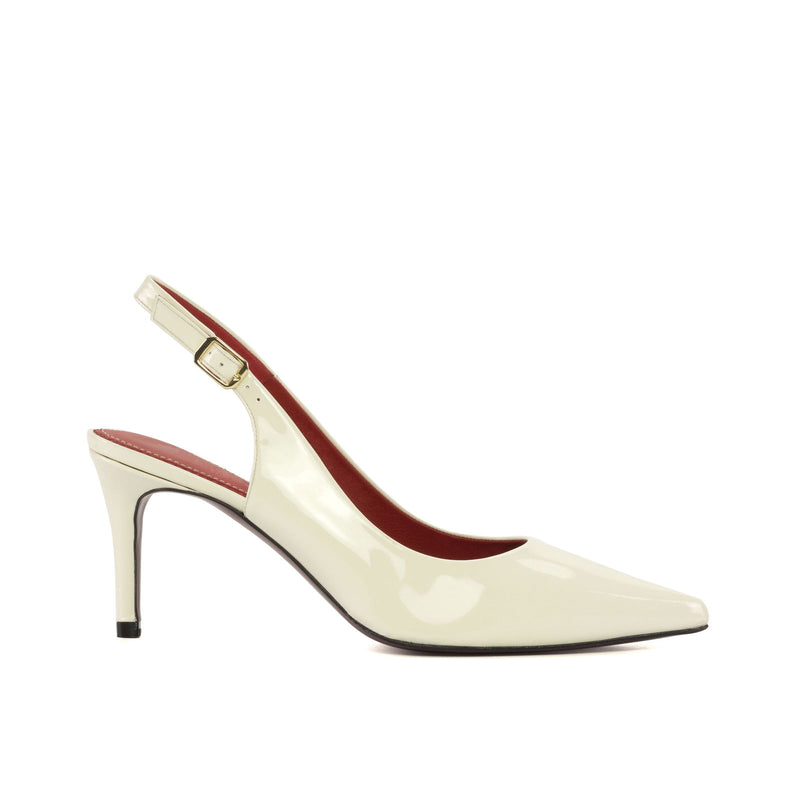 Women's Bologna Pointed Toe Slingback Leather Heels Wide Plus Size 5280