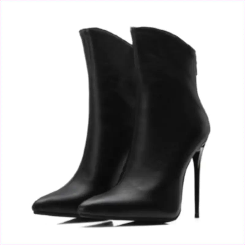 Sleek Fashion Stiletto Pointed Toe Ankle Boots in Plus Sizes