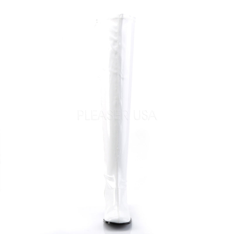 Block Heel Over-The-Knee Boots in White