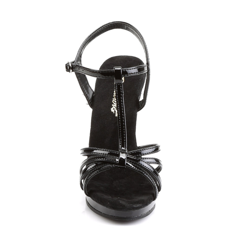 Fabulicious Flair-420 Black PA T-Strap Heels