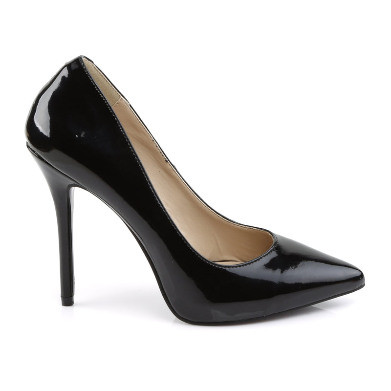 Pleaser Amuse-20 Black Patent 5-Inch Stilettos