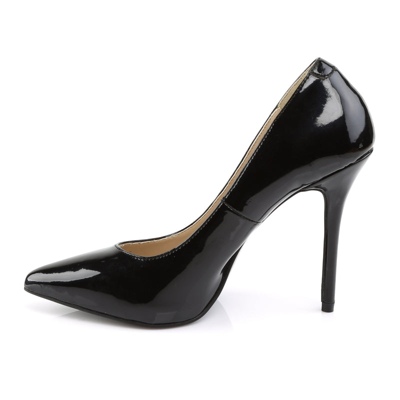 Pleaser Amuse-20 Black Patent 5-Inch Stilettos
