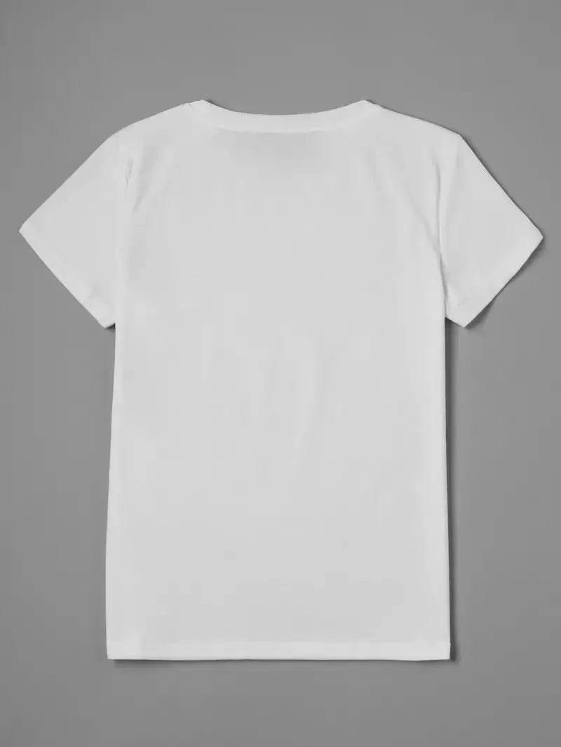 Plus Size Sneaker Girl Graphic Print T-shirt, Casual Short Sleeve Crew Neck Top, Women's Clothing