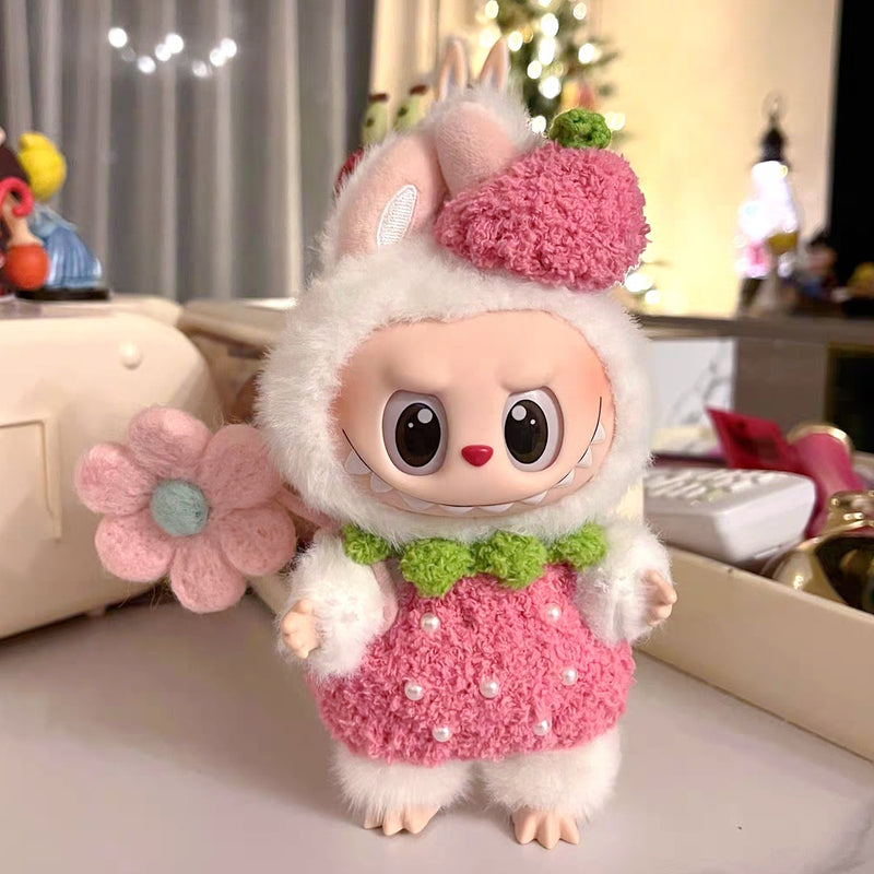 Doll Cloth Blossom StrawBerry Delight Set For Labubu - 071