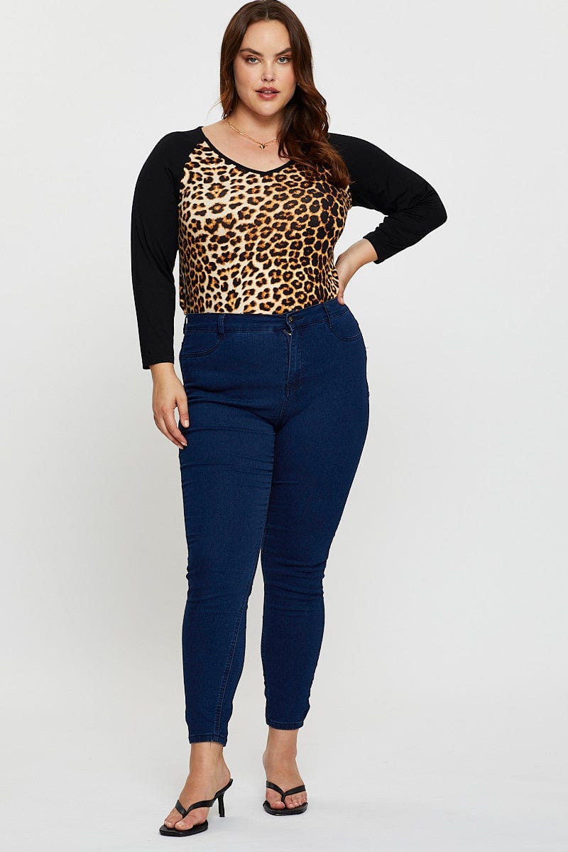 Multi Colour V-neck Tshirt Three Quater Sleeve