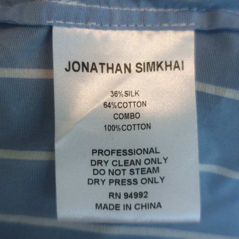 Jonathan Simkhai Broderie Anglaise-Embellished Wrap Top Blue Striped Size Large