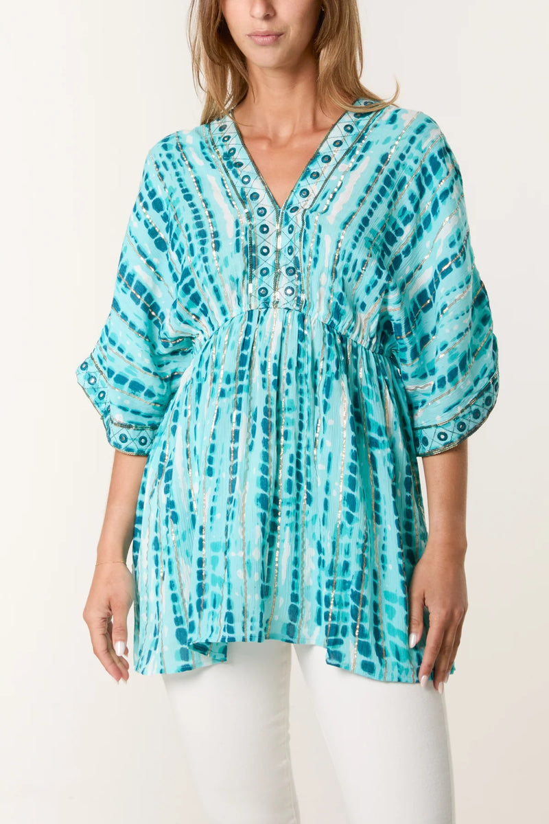 Belle Gold Embellished Smock Top