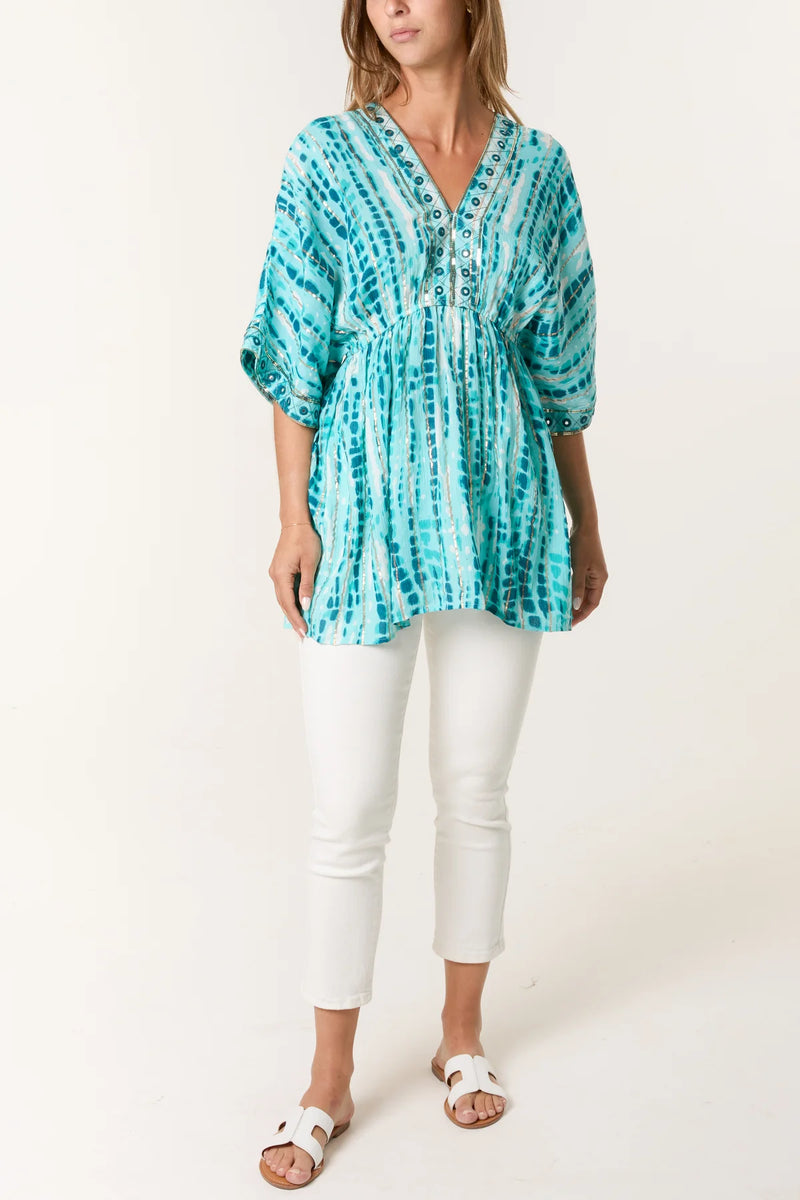 Belle Gold Embellished Smock Top