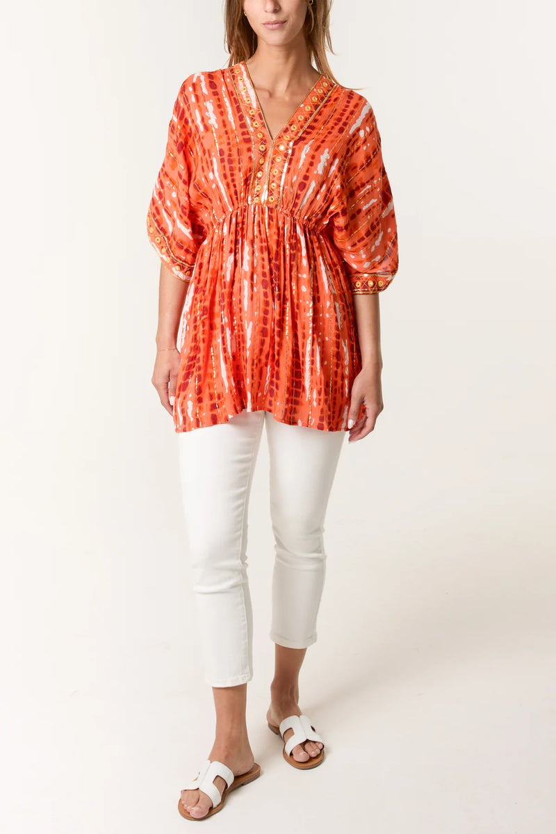 Belle Gold Embellished Smock Top