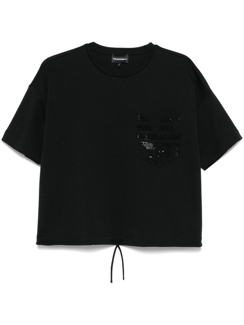 Emporio Armani Embellished Top With Drawstring Hem