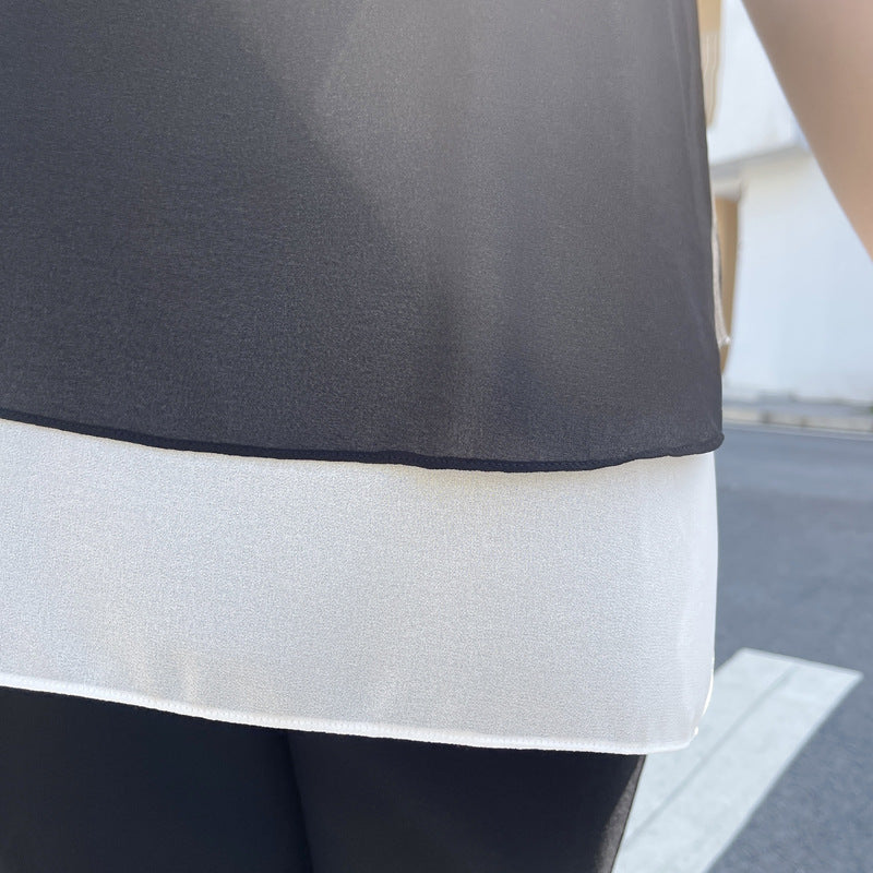 Plus Size Embellished Heart Chiffon Hem Tunic Top
