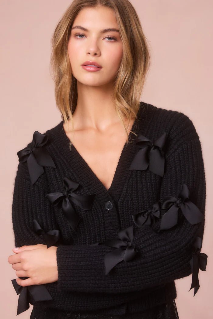 LoveShackFancy Ashtan Alpaca Bow-Embellished Cardigan