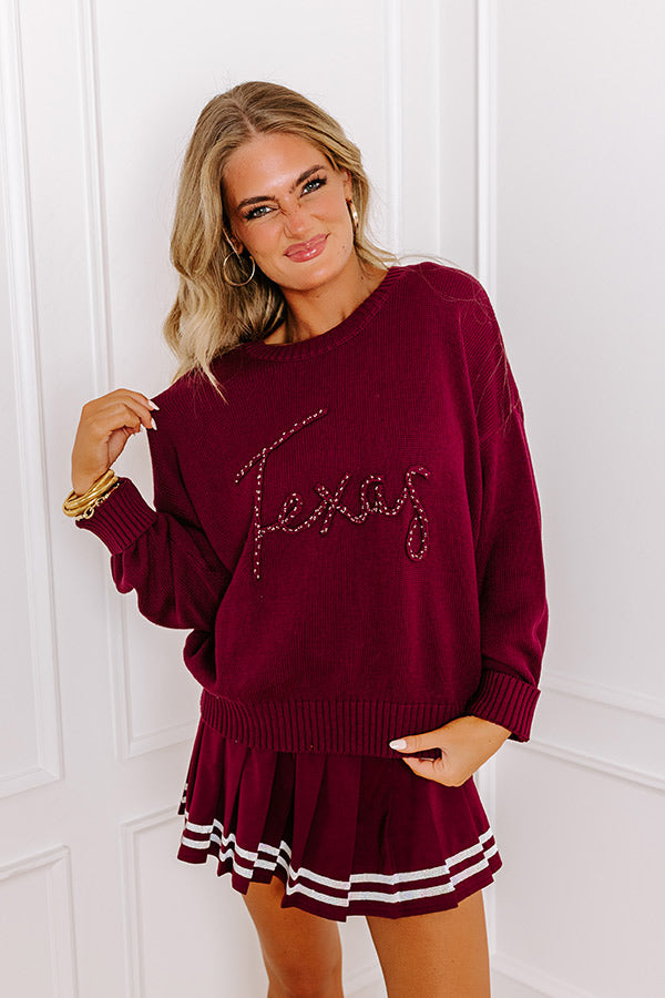 Texas Embellished Knit Sweater