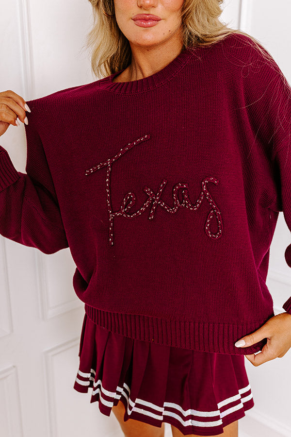 Texas Embellished Knit Sweater
