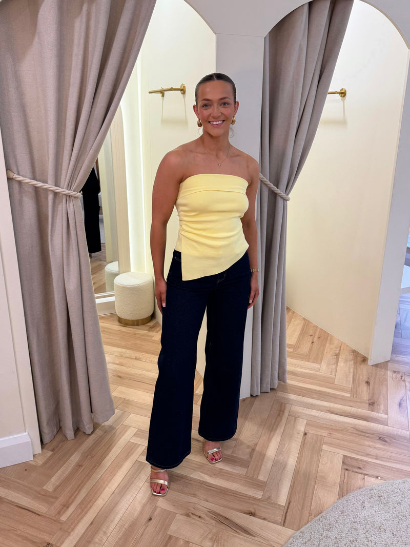 Lucy yellow bandeau top