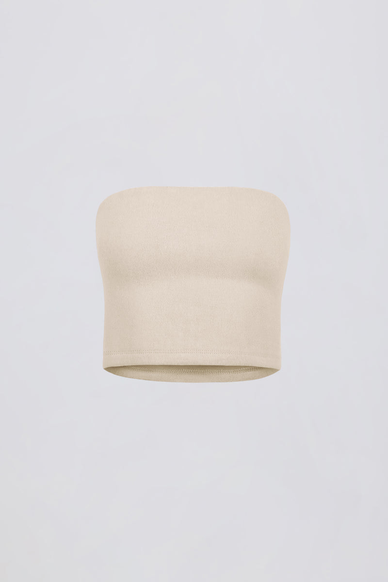 Brushed Jersey Bandeau Top in Ecru