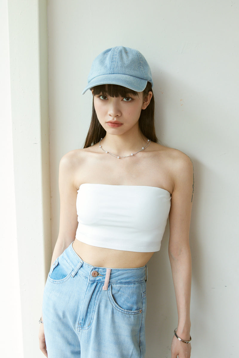 Hug Padded Bandeau Top - White