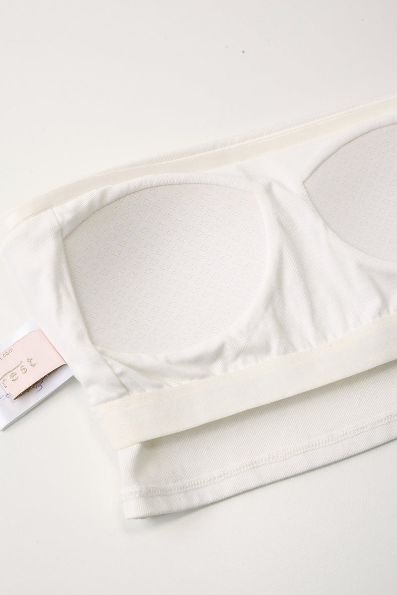 Hug Padded Bandeau Top - White