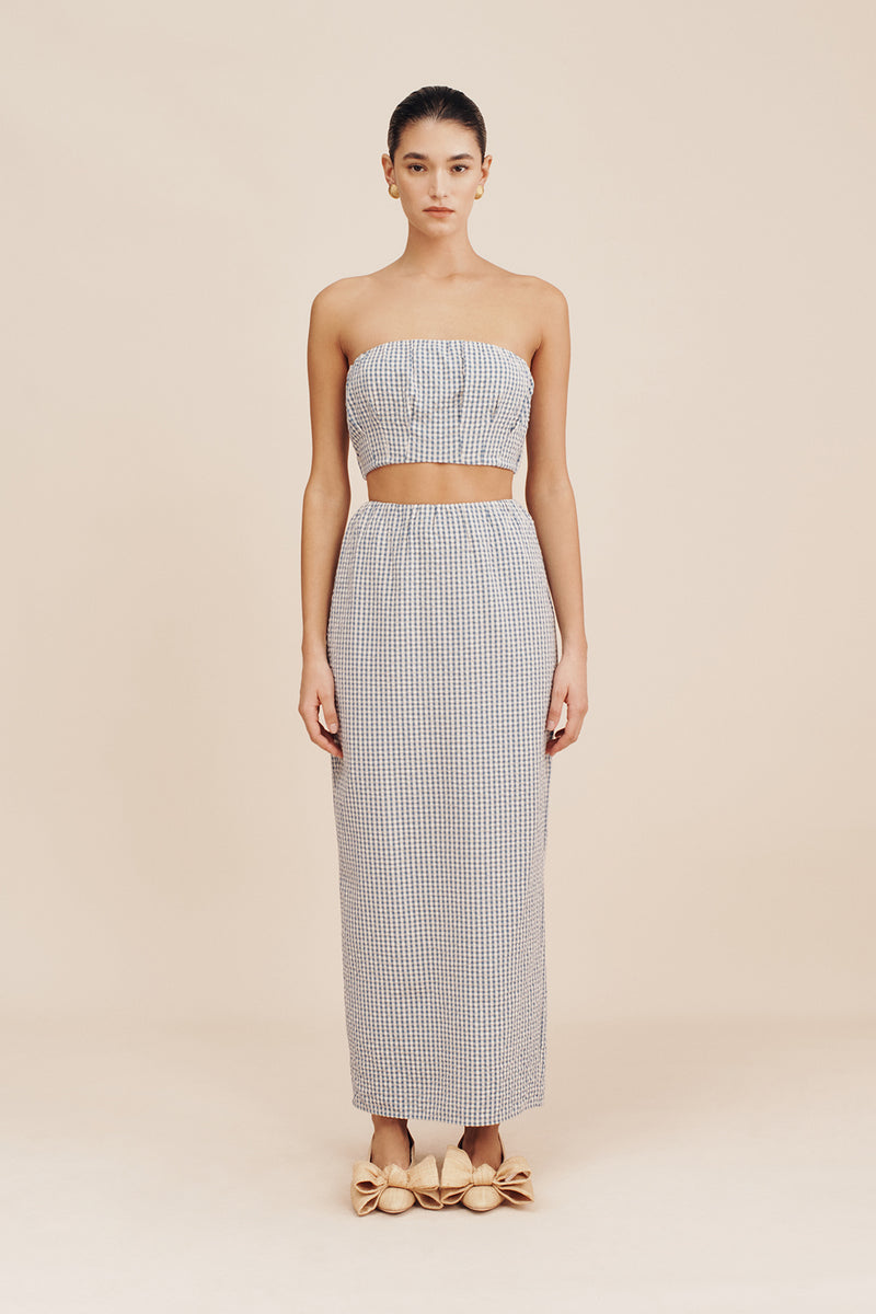 MIRA BANDEAU - BLUE GINGHAM