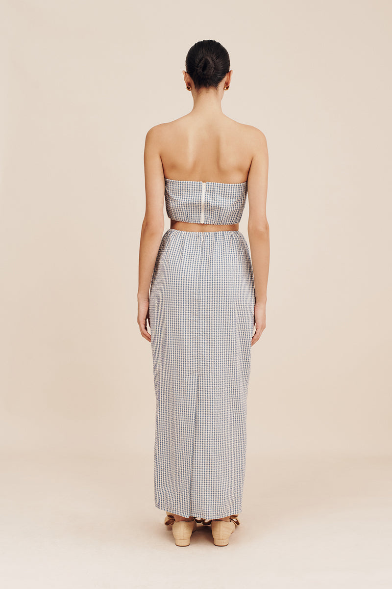 MIRA BANDEAU - BLUE GINGHAM
