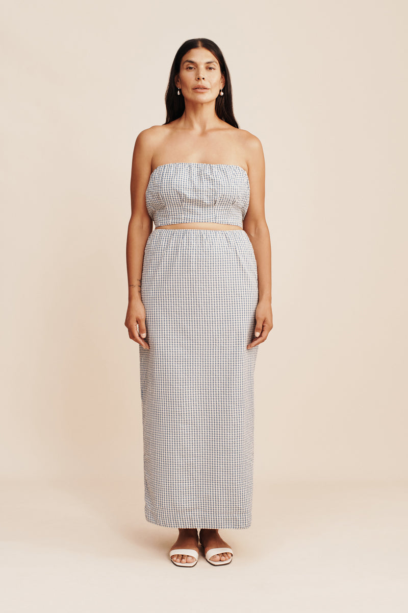 MIRA BANDEAU - BLUE GINGHAM