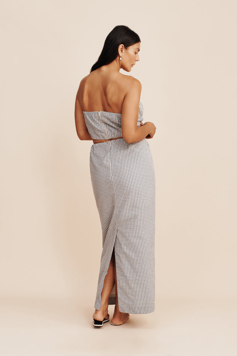 MIRA BANDEAU - BLUE GINGHAM