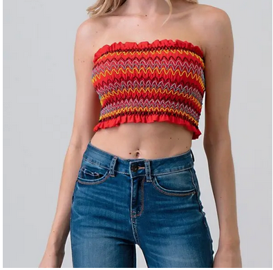 Women's Multi-Color Thread Smocking Bandeau