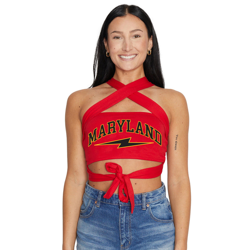 Maryland Terps Red Multi Way Bandeau Top