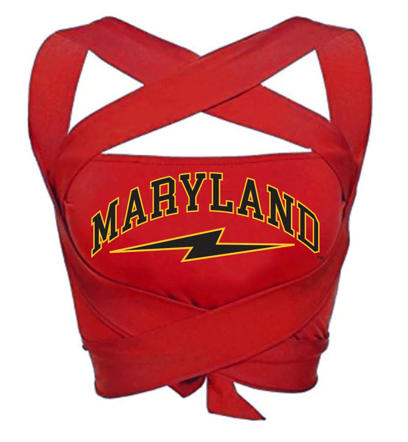 Maryland Terps Red Multi Way Bandeau Top