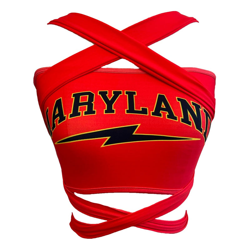 Maryland Terps Red Multi Way Bandeau Top