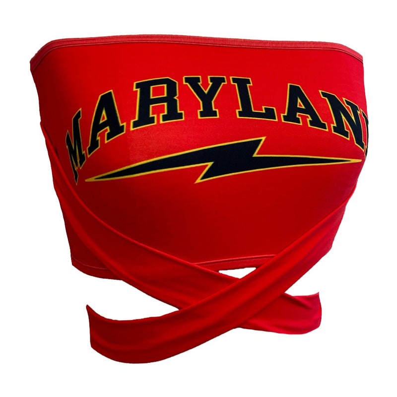 Maryland Terps Red Multi Way Bandeau Top