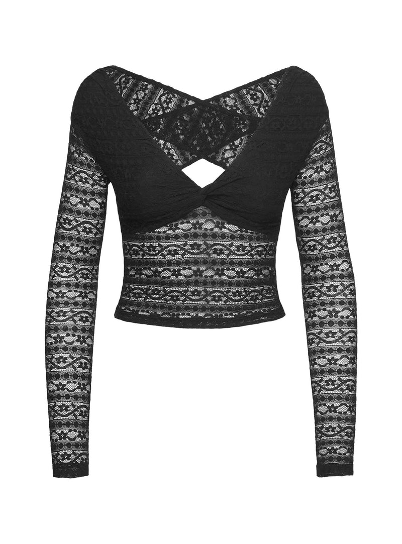 Petaluma Off Shoulder Long Sleeve Top Black
