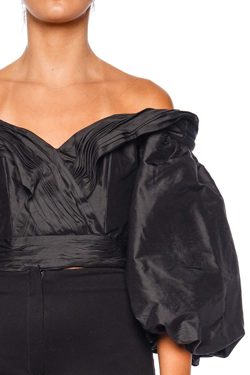En Poesia Taffeta Off Shoulder Top