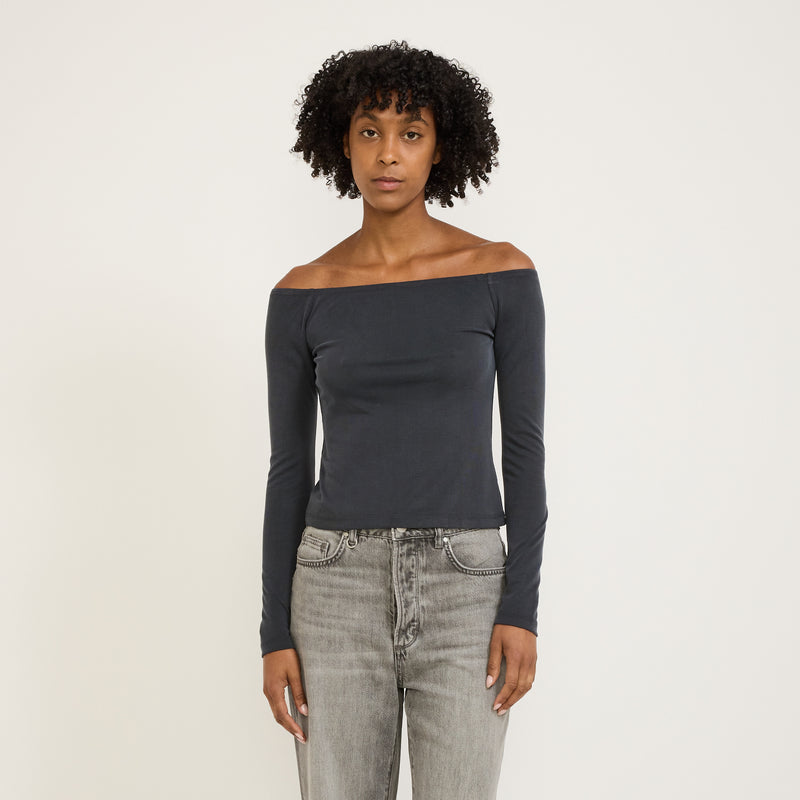 Composure Off Shoulder Top Slate