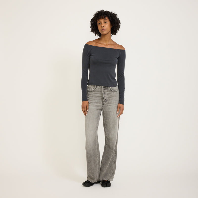 Composure Off Shoulder Top Slate