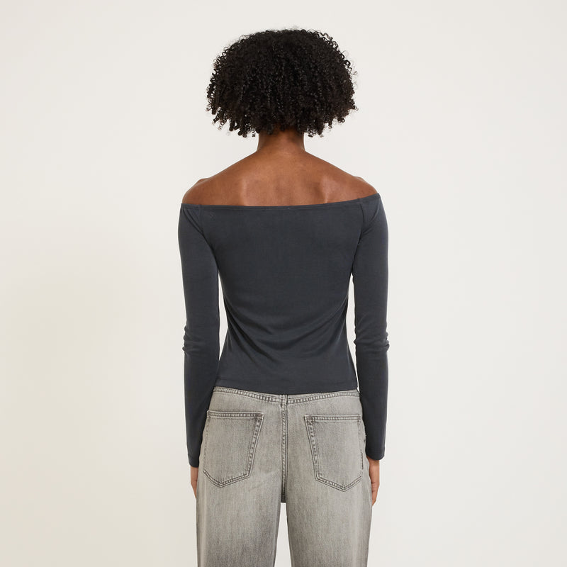 Composure Off Shoulder Top Slate
