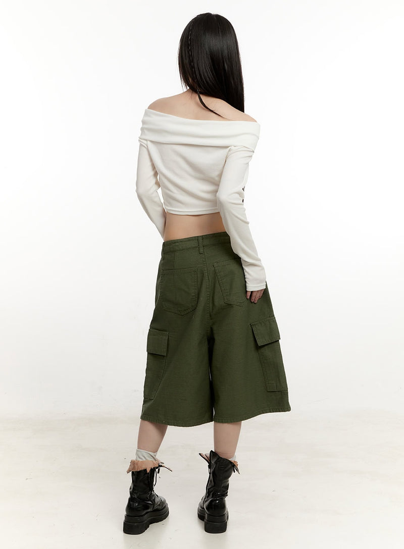 Twist Off-Shoulder Long Sleeve Top CM514