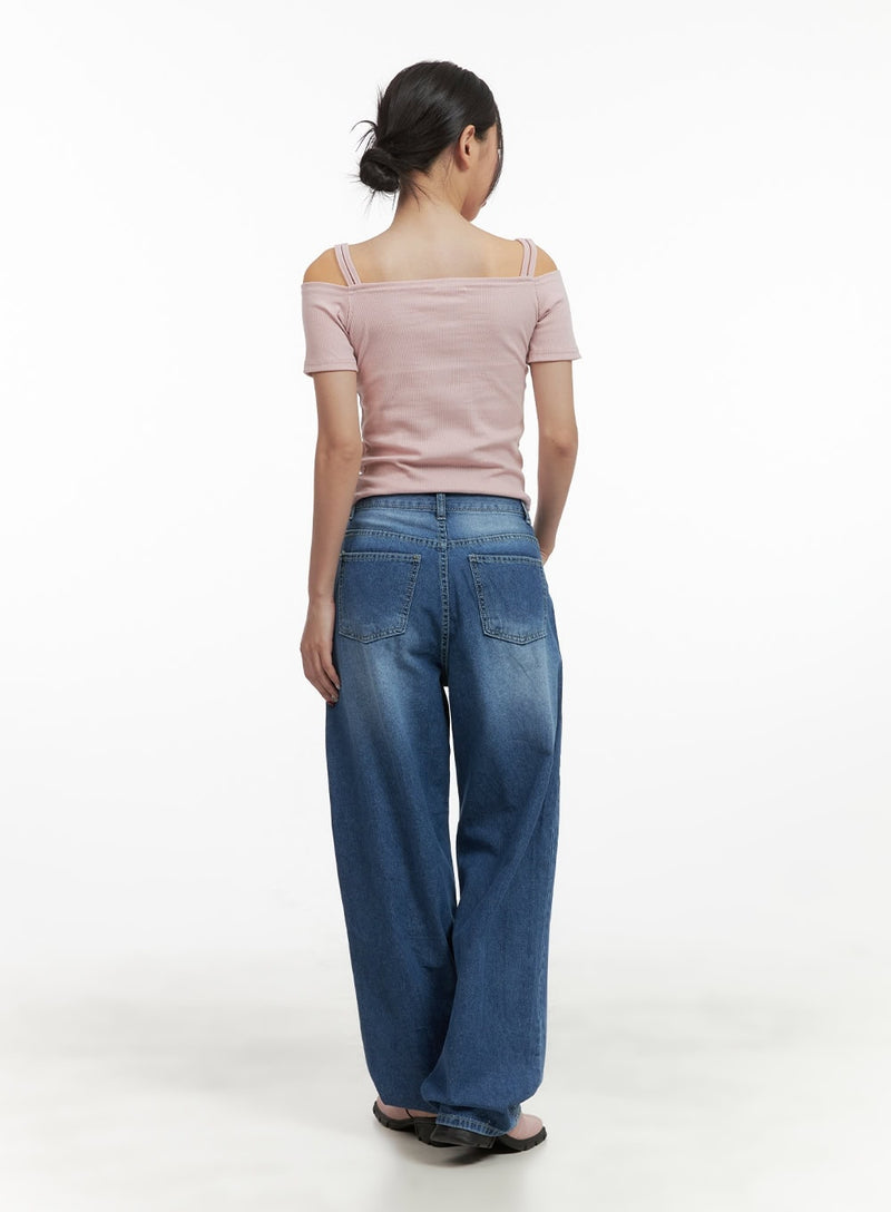 Off Shoulder Short Sleeve Tee CY423
