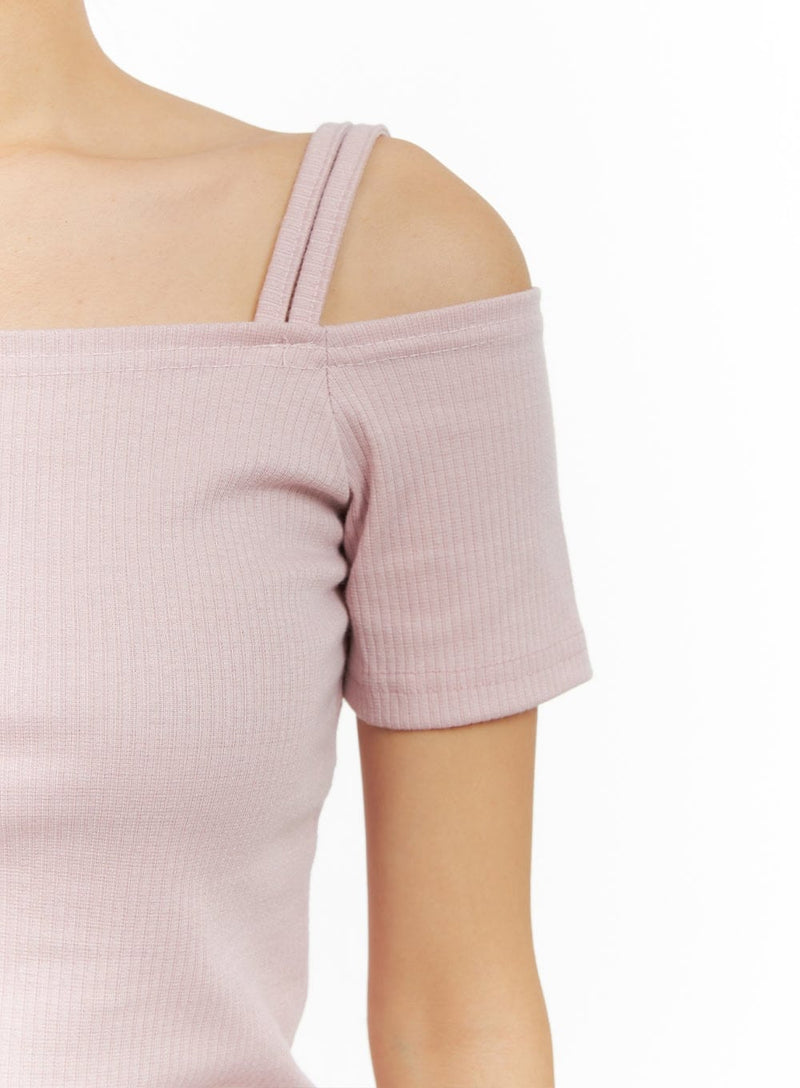 Off Shoulder Short Sleeve Tee CY423
