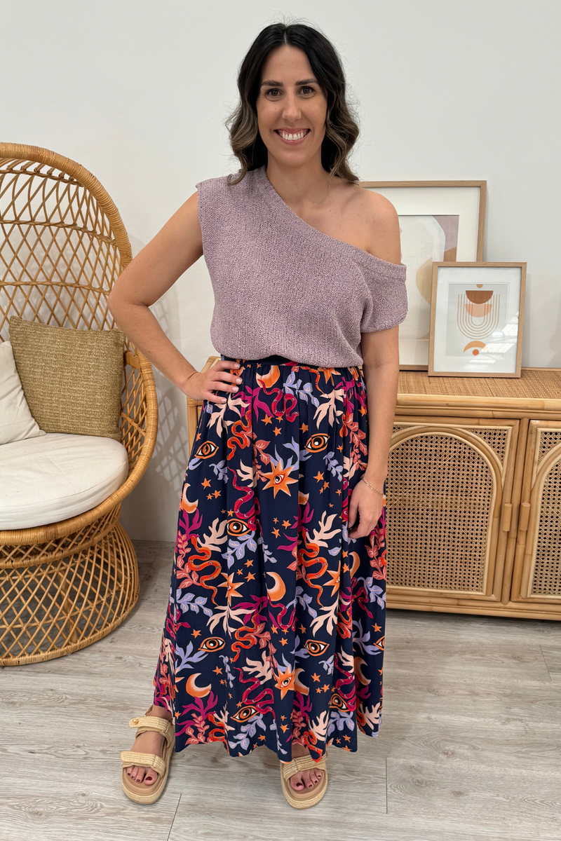 Hampton Off Shoulder Knit Top Mushroom