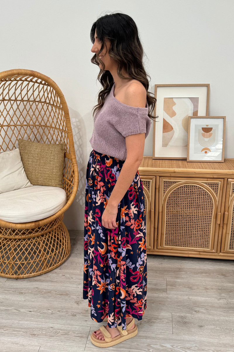 Hampton Off Shoulder Knit Top Mushroom