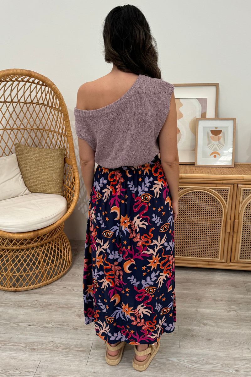 Hampton Off Shoulder Knit Top Mushroom