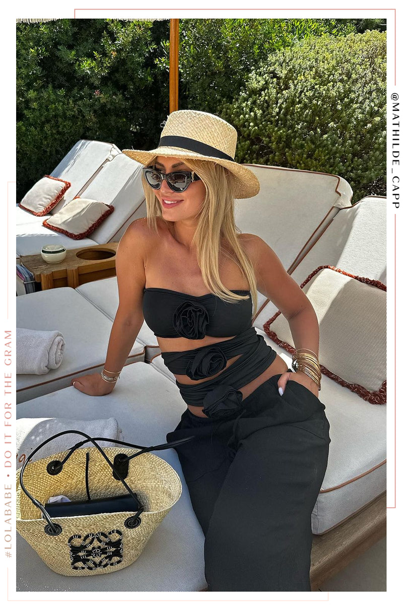 Noelya Off Shoulder Rosette Top - Black