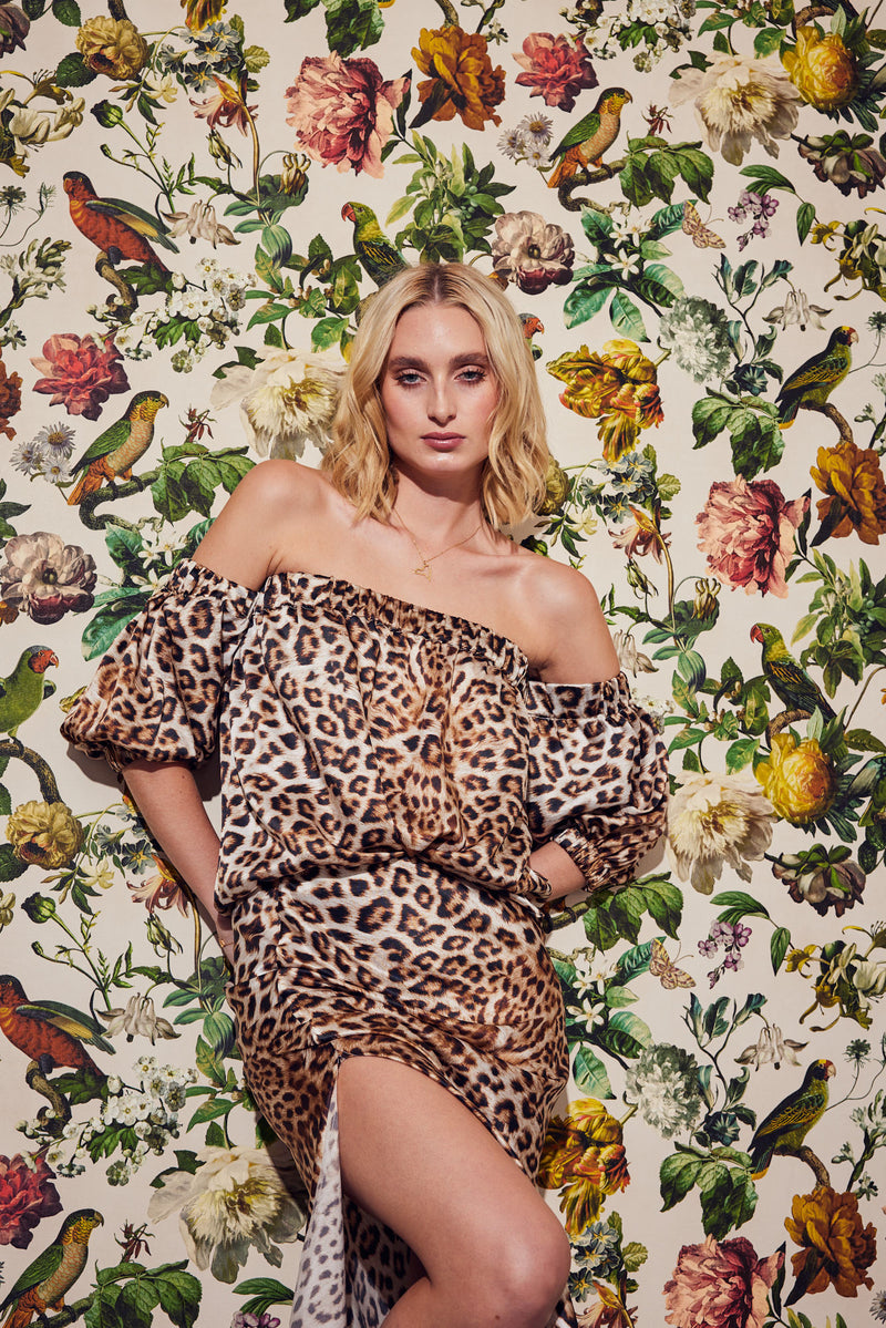 Off the Shoulder Top in Leopard