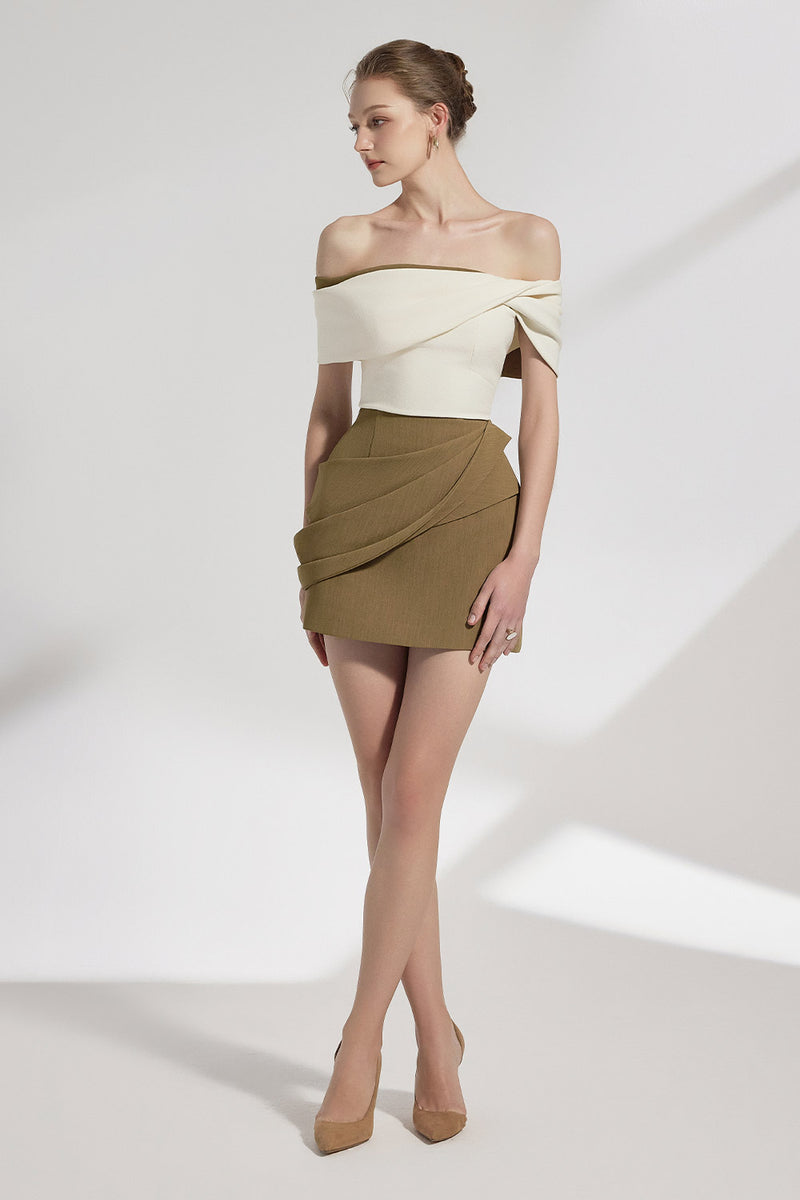 Sora Bodycon Off-Shoulder Cotton Crepe Top