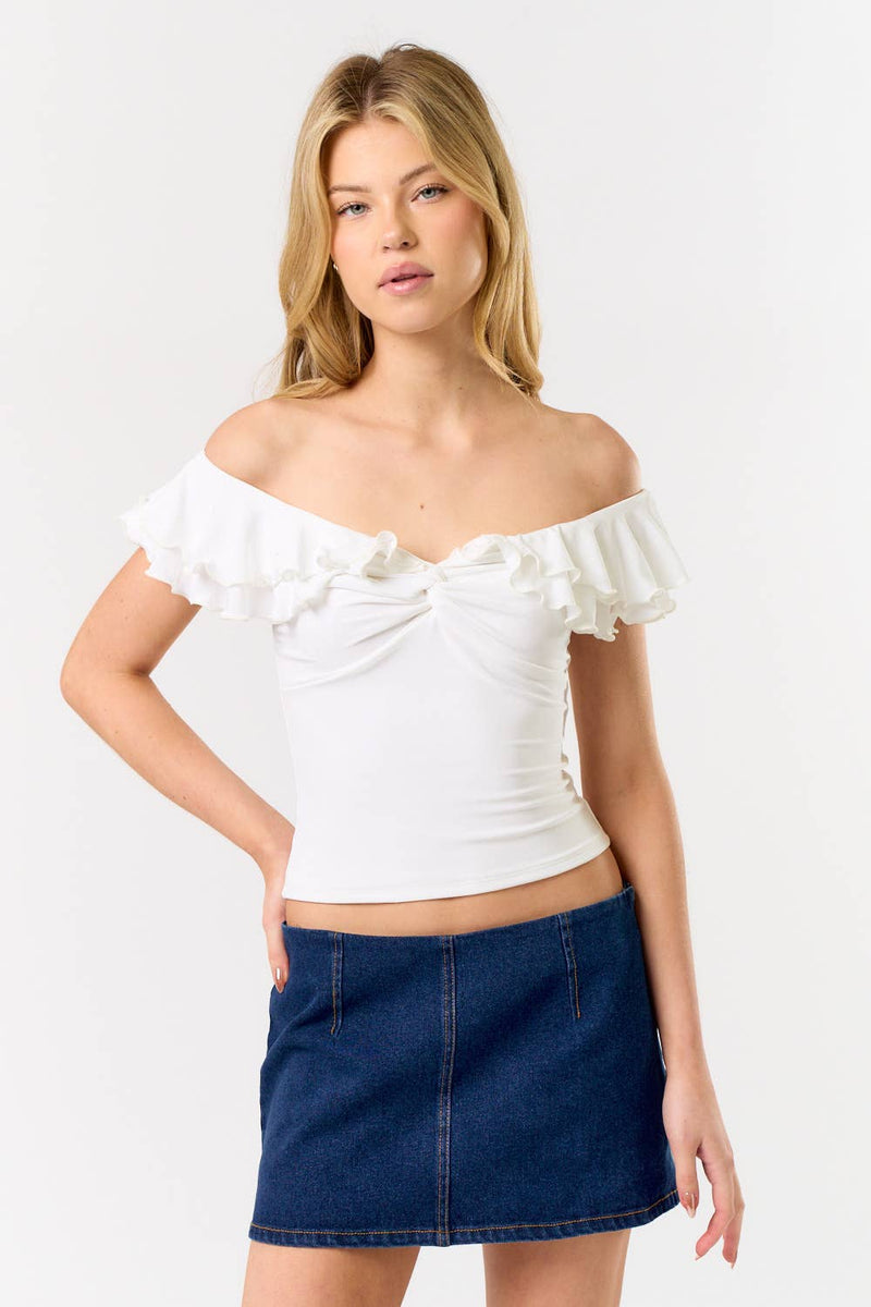 Ruffled Off Shoulder Top