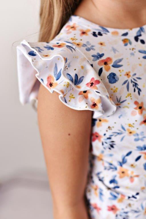 Flutter Sleeve Tee - Dahlia